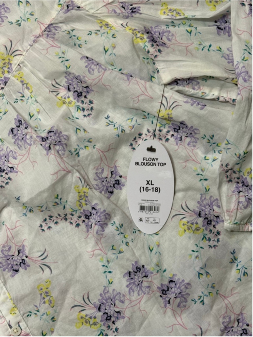 Scoop flowered flowy blouson top size XL - Picture 3 of 11